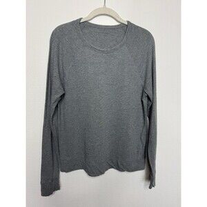Banana Republic Medium Cozy Slub Long Sleeve Top Gray Cotton Modal Blend Stretch